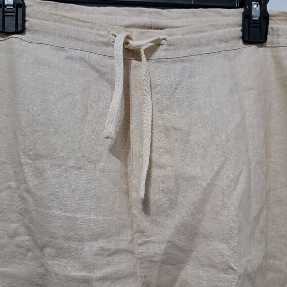 Island Importer Linen Boho Summer Drawstring Cargo Shorts XL Natural/Cream NWT - Picture 12 of 14